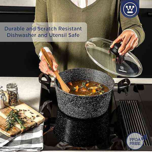 Non Stick Casserole Dish with Lid Deep Frying Pot Homps Store