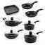 11pc Black Marble Non-Stick Cookware Set Product Image